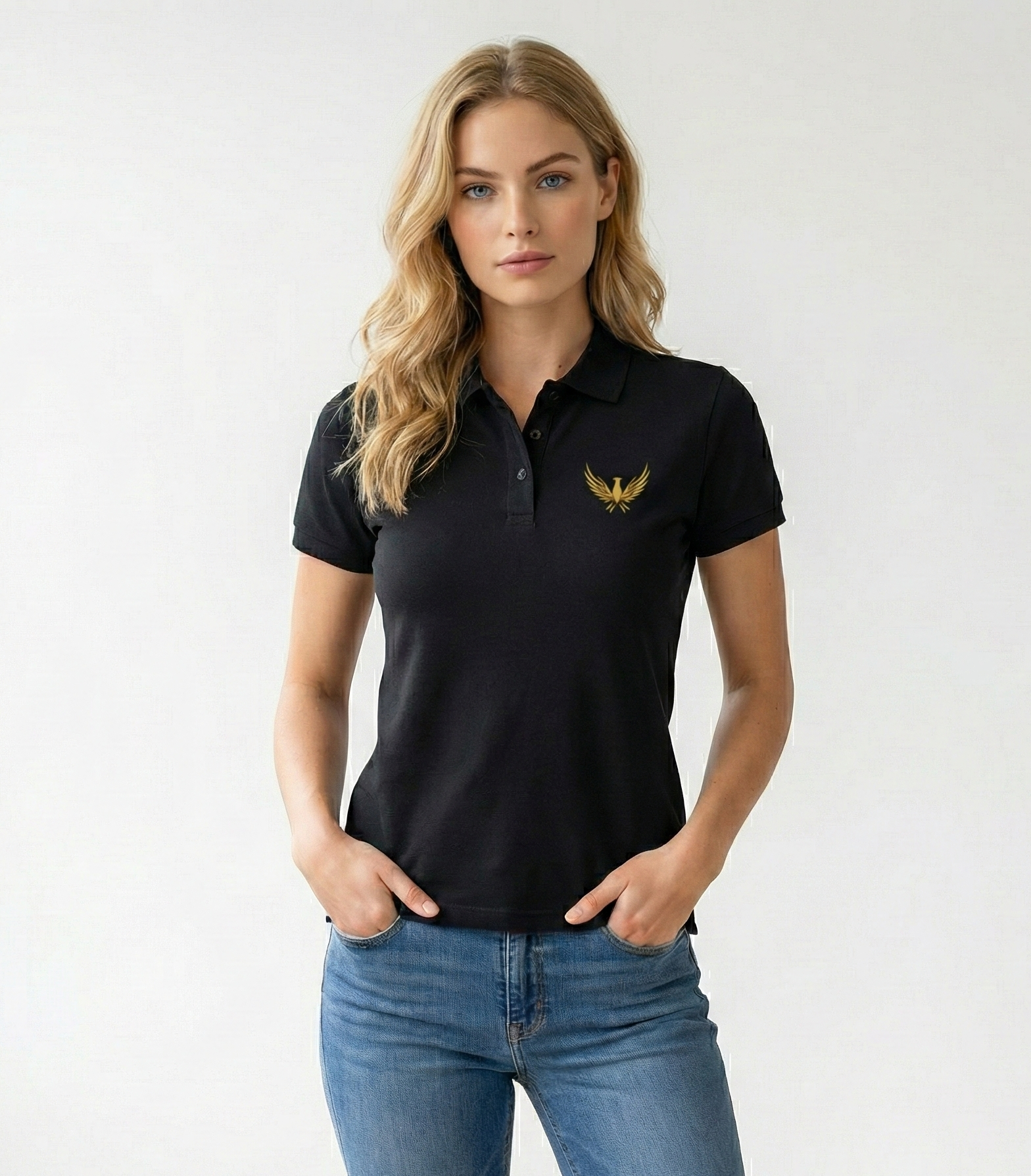 Polo donna cotone nero SharpWear Milano moda donna lusso fashion Milano