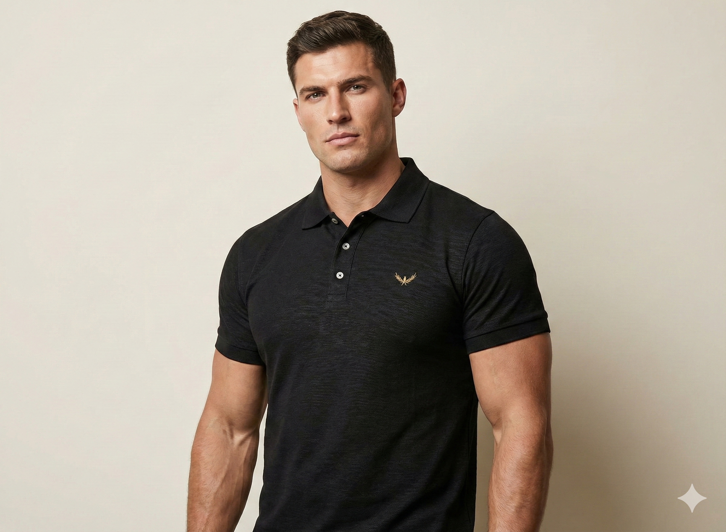Polo uomo cotone nero SharpWear Milano moda uomo lusso fashion Milano